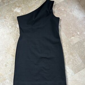 BCBGeneration Black One Shoulder Cocktail Dress, Size M